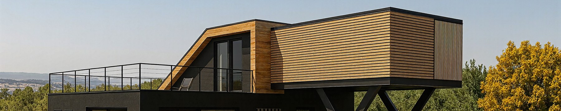 Proyecto residencial con revestimiento en madera